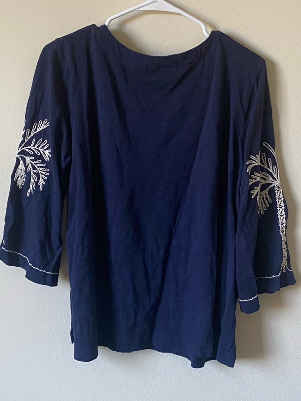 Belle Beach by Kim Gravel Navy V-Neck Tunic Top - Picture 5 of 7